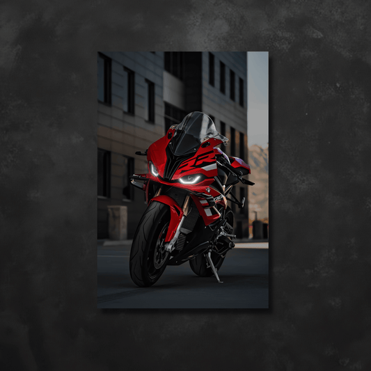 BMW S1000RR Red NEON Poster